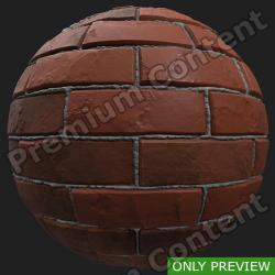 PBR substance material of wall bricks damaged created in substance designer for graphic designers and game developers